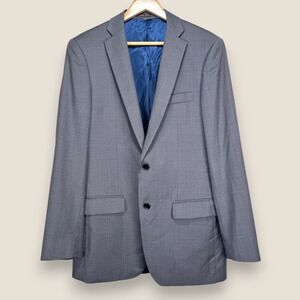 Indochino Wool Blend Bespoke Sport Coat Blazer Men 40R Gray 2 Button Jacket